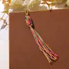 Colgante de Hilo de Algodón con Borla Arcoíris Brillante y Etéreo para Bolsos, Llaveros, Lanyards de Teléfono para Coche, Decoración