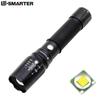 Lanterna T6 USB Recarregável Exterior Liga de Alumínio Autodefesa À Prova d'Água LED Multifuncional Zoom Telescópico Iluminação