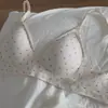 Lencería Floral Dulce y Pequeña para Mujer Taza Francesa Triángulo Senos Pequeños Push-Up Sin Aros Sujetador Cómodo Estilo Nuevo