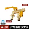 Grifo exterior transfronterizo, anticongelante, una entrada dos salidas, para patio jardín, lavadora, agua fría simple, doble salida, doble control, riego exterior