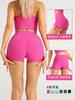 Pantalones Cortos Deportivos de Yoga Nudista de Verano Caliente Sin Línea Embarazosa Cintura Alta Levantamiento de Cadera Correr Cordón Triple Pantalones Calientes para Mujeres