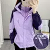 Jaqueta Feminina Três em Um Destacável Montanha Hip-Hop Inverno Impermeável e à Prova de Vento Jaqueta de Montanhismo e Esqui Jaqueta de Casal