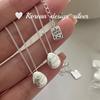 Joyería Coreana Ins de Nicho Simple de Plata Brillante Plata de Ley S925 Superficie Fotosensible de Gama Alta Collar de Gota de Agua Elegante y Versátil