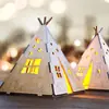 Luz Noturna de Tenda de Madeira Amazon Tenda de Acampamento Velas de Madeira de Natal Abajur Decoração de Casa
