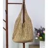 Saco de malha vintage malha oco simples saco de tecido feminino bolsa de ombro bolsa de lã bolsa de compras