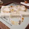 Nuevo Pulsera de Cristal Amarillo Torre Natural de Venta Caliente al Por Mayor, Collar de Cuentas, Pulsera de Flor de Resina Roja de Cristal Multicolor