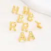 Pendientes de letras de burbuja lisas con baño de cobre y oro real transfronterizos, moda, temperamento, Joker, nuevos pendientes exquisitos, venta al por mayor