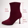 Botines de gamuza para mujer para otoño e invierno, botas delgadas de tacón alto, estilo único, punta fina, tacón grueso, talla grande, nuevas botas Martin de otoño e invierno