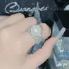 Anillo de oro Versa libro rojo pequeño gema de panal alta fija perla tahidi enchapado en oro abalorios anillo de circón Cuic