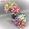 Especial transfronterizo para la nueva simulación de flores 3D, pequeñas flores de lirio para bodas, materiales florales para decoración en el lugar del hotel.