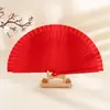 Abanico de Madera Maciza Liso Español Estilo Minimalista Abanico Plegable Accesorios Europeo y Americano Clásico Color Sólido Mate Abanico Plegable Venta al por Mayor