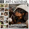 21*21 Dachshund Fofo 2027 Calendário de Mesa Espiral Cão Pet Curativo Calendário Mensal Dropshipping Transfronteiriço Impressão