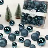 Bola de Natal Spot Transfronteiriça 3/4/5cm Caixa Colorida Quadrada Enfeite para Árvore de Natal Bola Brilhante com Glitter 44 Peças Caixa de Presente