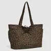 Bolso Oxford de estilo coreano de nicho con estampado de leopardo para mujer, nuevo bolso de hombro casual de estilo perezoso para primavera-verano, bolso tote de gran capacidad para el día a día