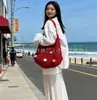 Bolsa de Palha Trançada à Mão Vazada para Mulheres, Estilo Casual Preguiçoso de Verão, Bolsa de Palha de Grande Capacidade, Bolsa de Ombro para Férias na Praia