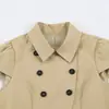 Otoño 2026 Nuevo Moda Callejera Femenina Europea y Americana Transfronteriza Chaqueta Corta de Manga Corta de Doble Botonadura w021 83115