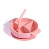 Plato de silicona para bebé, vajilla infantil integrada, plato de succión complementario para bebés, plato de comida separado con asa