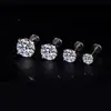 Pendientes de Tachuela Binks D Color Moissanita F136 Aleación de Titanio Labret Pendientes Alternativos de Diamante de Alta Gama para Novia
