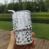 Vaso Mini para Sublimación de Licores de 3 oz Calcomanía de Agua Concentrada Italiana Taza de Café Estampado de Leopardo Vaso de Color Caramelo de Acero Inoxidable