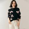 Suéter de Cachemira Mariposa 2025 Otoño e Invierno Nuevo Suéter de Fondo de Cuello Redondo para Mujer Estilo Suave Holgado Adelgazante Suéter Corto