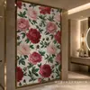Impressão UV Transfronteiriça Película de Vidro Fosco Rosa Vermelha Padrão Decorativo para Janela Atacado