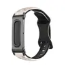 Aplicable a Google Galaxy FitbitAir Marco de Metal de Lujo Marco de Reloj Hebilla de Mariposa de Dos Tonos Correa de Silicona Grabada