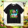 Camiseta Infantil de Manga Curta My World Steve para Meninos e Meninas, Verão, Algodão Puro, Desenho Animado, Estilosa, Casual, Manga Meia