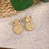 Agulha de prata estilo japonês e coreano estilo simples férias estilo madeira rattan trançado brincos estilo pastoral design senso personalidade brincos todos combinando
