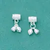 Prata Pura S999 Sólida Prata Lisa Novo Estilo Chinês Duplo Lótus Vagem de Lótus Pingente Charme para Pulseira DIY