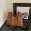 Bolsa Tote Tecida Retro para o Dia a Dia Feminina Grande Capacidade Ombro Único Simples Ótima Textura Versátil Casual Bolsa Grande