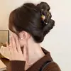 Pinza para el pelo de felpa de alta gama con orejas de gato y lazo para otoño e invierno para cabello fino, pinza de tiburón para flequillo y accesorios para el cabello
