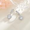 Zircon Love Hebilla para Oreja Estilo Europeo y Americano Lujo Atmosférico Industria Pesada Imitación Diamante Aretes Transfronterizos Nuevo Tridimensional Corazón de Durazno Pendiente de Gota para Oreja Trendy