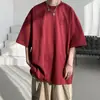 Camiseta de Manga Corta Fresca de Seda de Hielo para Hombre en Verano, Estilo Lindo Ins, Corte Holgado, Camiseta Básica Versátil para Adolescentes, Moderna