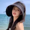 Sombrero de Protección Solar para Mujer, Sombrero de Sol de Verano para Exteriores y Playa con Ala Ancha, Hace que la Cara Parezca Más Pequeña, Sombrero de Sol con Protección UV