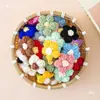 Flores Feitas à Mão DIY Flores Bufantes 4cm Crochê com Fio Feito à Mão Flores de Fio Fofas Acessórios para Roupas Bolsas Suéteres