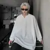 Moda Transfronteiriça Japonesa Simples Versátil Ins Temperamento Preguiçoso Artístico Camiseta de Manga Longa Torção Osso de Cobra Harajuku Tendência Novo Estilo