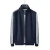 Chaqueta con cremallera y cuello alto de tres rayas engrosada, traje deportivo de pierna recta, sudadera a rayas transfronteriza, pantalones de chándal jogger casual holgados