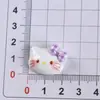 Gato Kt Brillante con Gafas Accesorios de Resina a Cuadros Dibujo Animado Hecho a Mano Joyería DIY Material para Pasadores de Niños Fabricante