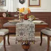 Le Xuan Caminho de Mesa Jacquard Verde Pastoral Renda Borla Bandeira de Chá Bandeira de Jantar Longo Espessado Fornecimento Direto de Fábrica