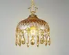Lámpara de araña de cristal para mesita de noche estilo francés, luz decorativa retro americana creativa y única con altura ajustable para entrada, pasillo y armario