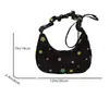 Chegada Nova Transfronteiriça Bolsa de Ombro de Lona Sob o Braço Grande Capacidade Nicho Artístico Bolsa de Ombro Moda Flor Bela Bolsa de Veludo Crescente