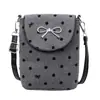 Bolso Bandolera de Diseño Único con Lazo y Lunares para Mujer Moda Otoño e Invierno 2025 Bolso de Hombro Pequeño Bolso Simple para el Día a Día y Teléfono Móvil