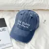 Gorra de Béisbol Desgastada Bordada Estilo Coreano con Bordado Original de Letras Multilinea, Gorra Visera Solar para Mujer, Versátil para Viajar al Trabajo