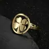 Anillo de Acero Inoxidable con Sentido del Diseño y Temperamento de Nicho, Anillo Redondo Geométrico de Hoja de Árbol Estilo Coreano Joker de Moda en stock