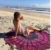 Flor de pavo real de primavera AliExpress ebay nuevo chifón poliéster toalla de playa chal wish borla