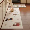Alfombra de Cocina Estilo Dibujos Animados Absorbente de Agua y Resistente a la Suciedad Suave Alfombra de Piso de Barro Diatomeas Separación de Seco y Húmedo para el Hogar Felpudo Antideslizante para Cabello