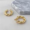 Aretes de Moda Europea y Americana Simples de Venta Caliente con Viento Frío Hueco Torcido para la Oreja Temperamento Personalidad Alto Sentido Joyería