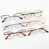 Montura de Gafas Metálica Estilo Cat-Eye Espejo Plano Ceja Miopía Diseño Hueco Simple Moda Negocios Hombres y Mujeres Gafas Anti-Luz Azul
