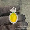 Pingente de Calcedônia Verde Gelo de Alta Qualidade com Design em Forma de Ovo, Colar Estilo Chinês, Ovo de Pombo de Ágata Rosa, Banhado a Prata com Diamantes, Comparável à Jade