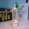 Proyección refractiva patrón de rosa Lámpara de vela Halo realza la atmósfera luz nocturna imitación Cristal Lámpara LED regalo creativo